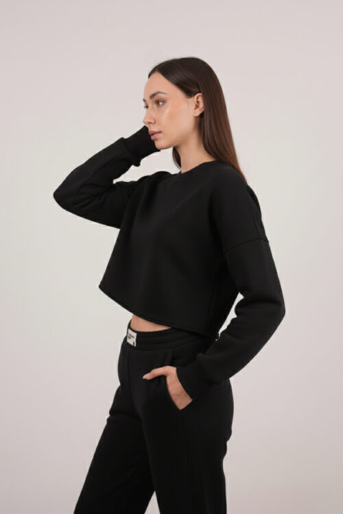 sweatshirt-crop-top-noir-femme-los-angeles-vue-cote